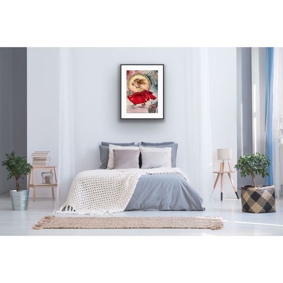 Tip Toe Dancing Upon The Earth Hula Dance Watercolor Art Print AJJ Arts - Picture 11 of 13